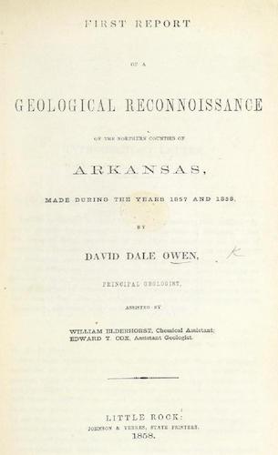 American Southwest - First Report of a Geological Reconnoissance of the Northern Counties of Arkansas