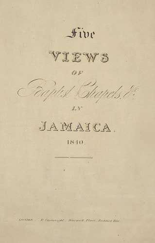 Five Views in Baptist Chapels in Jamaica (1840)