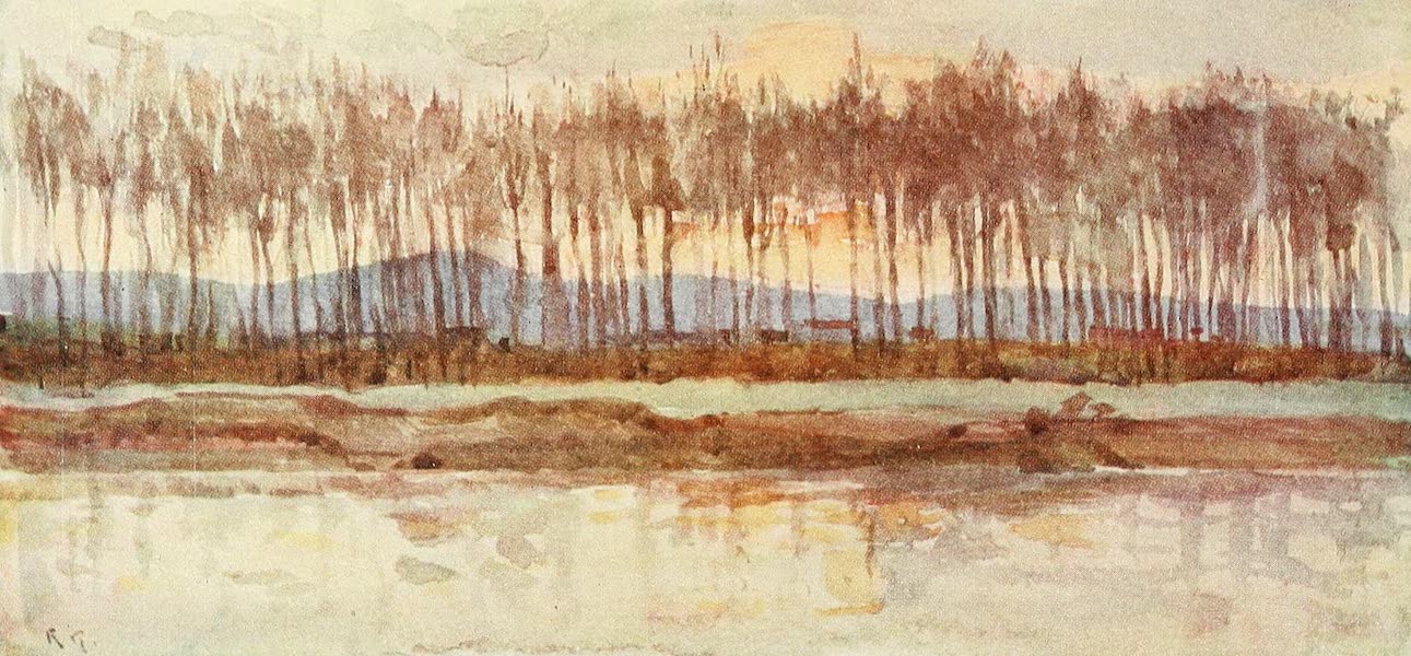 Florence & Some Tuscan Cities Painted and Described - Banks of the Arno in the Evening Glow  (1905)