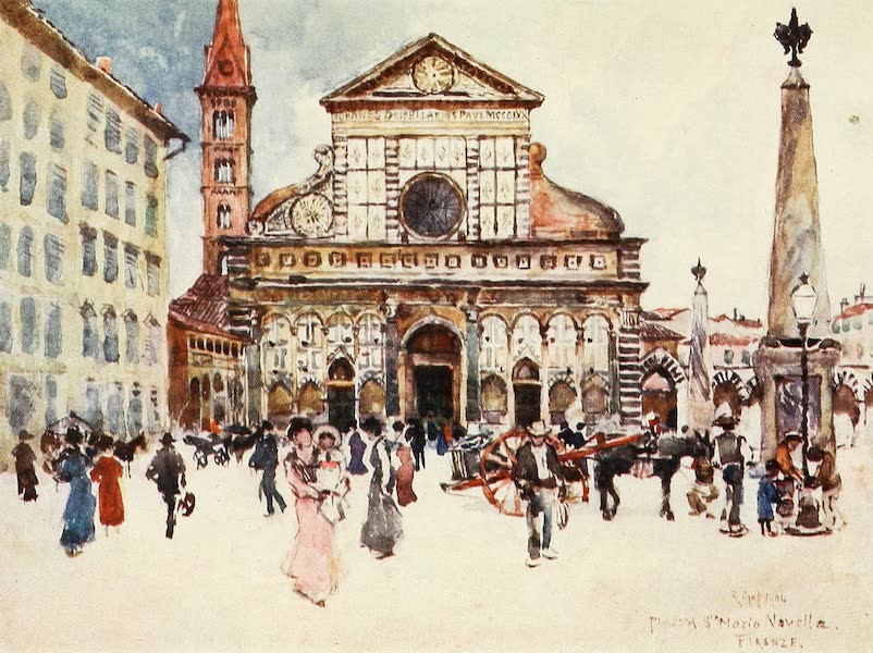 Florence & Some Tuscan Cities Painted and Described - Piazza Santa Maria Novella (1905)