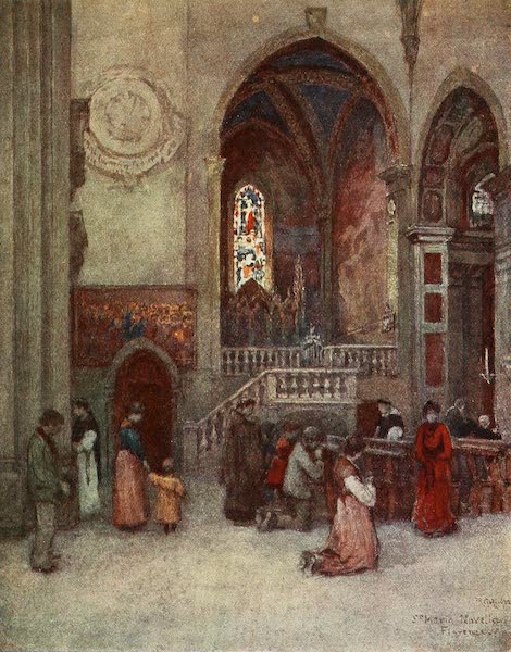 Florence & Some Tuscan Cities Painted and Described - Interior of the Church of Santa Maria Novella, with the Strozzi Chapel (1905)