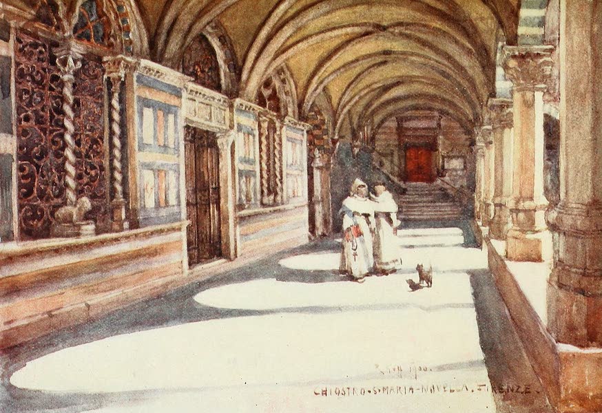 Florence & Some Tuscan Cities Painted and Described - The Green Cloister of Santa Maria Novella (1905)