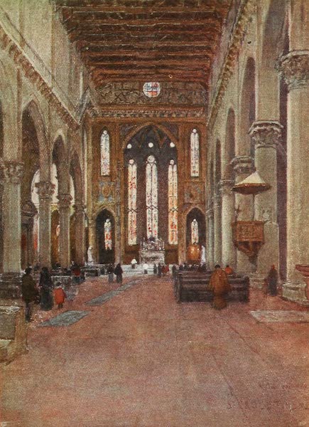 Florence & Some Tuscan Cities Painted and Described - The Franciscan Church of Santa Croce, looking East (1905)