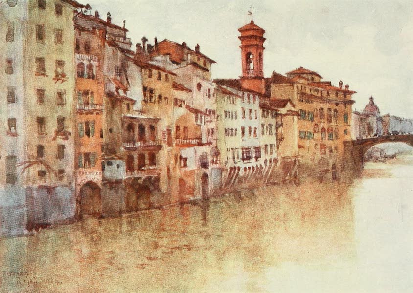 A Study of the Old Houses in Borgo S. Jacopo, from Fiore the Arno, looking West