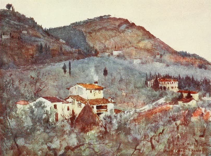 Florence & Some Tuscan Cities Painted and Described - Misty Morning below Monte Ceceri, Fiesole (1905)