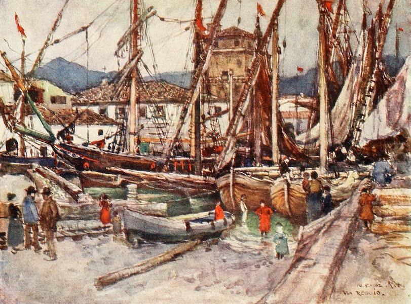 Crowded Shipping in the Basin at Viareggio