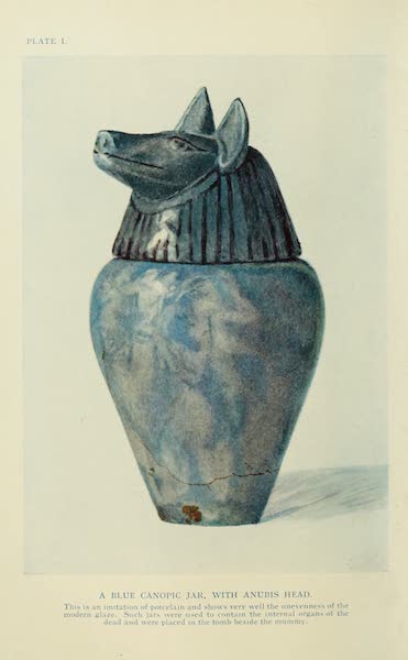 A Blue Canopic Jar with Anbis Head