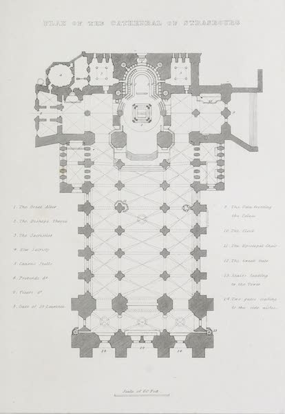 French Scenery - Plan of the Cathedral of Strasbourg (1822)