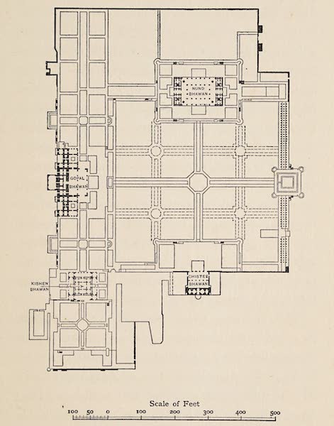 Gardens of the Great Mughals - Plan of the Garden-Palace of Deeg (1913)