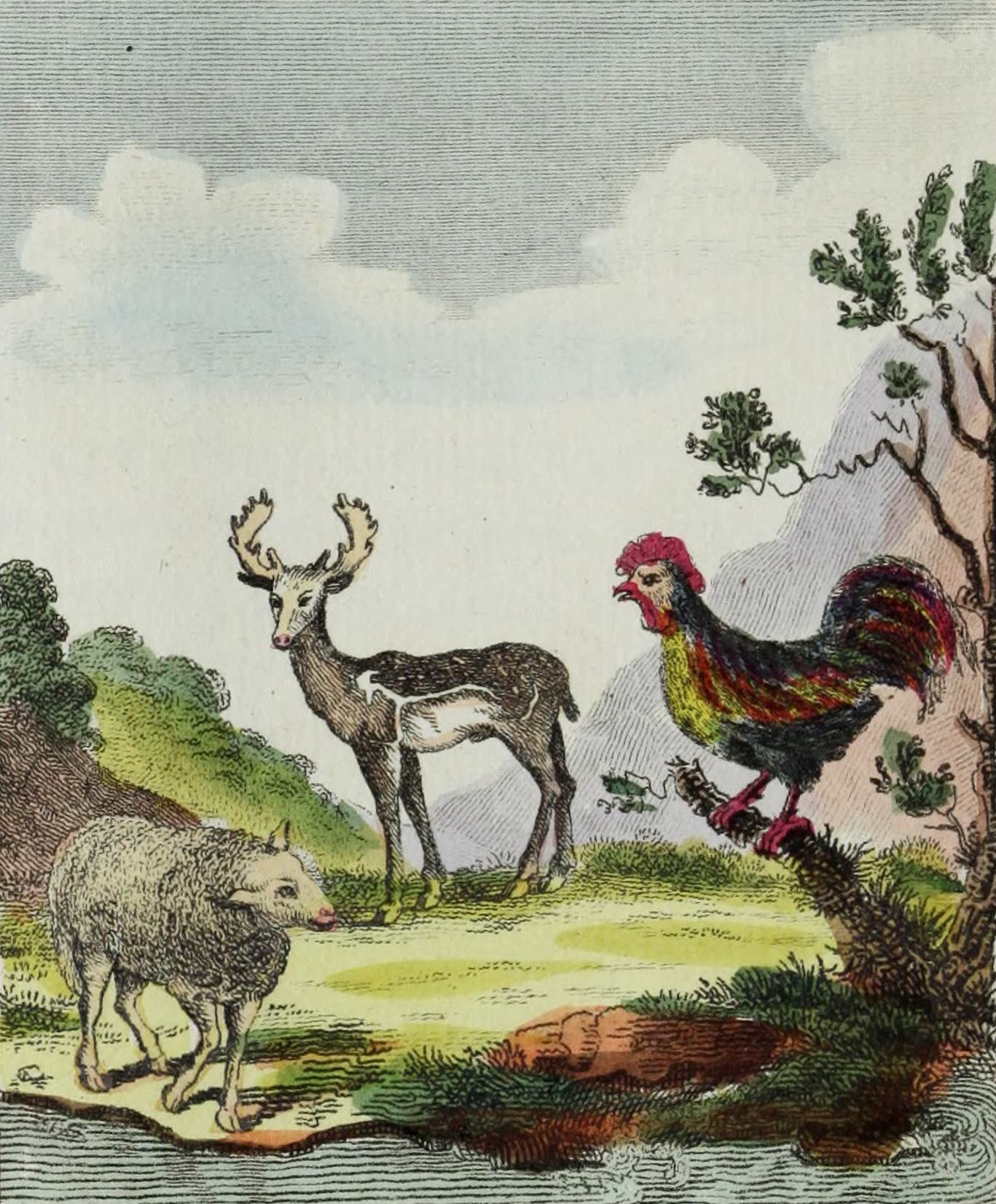 Geographie Vivante, ou, Tableaux Raisonnes - Le Dain, le Mouton, le Coq (1821)