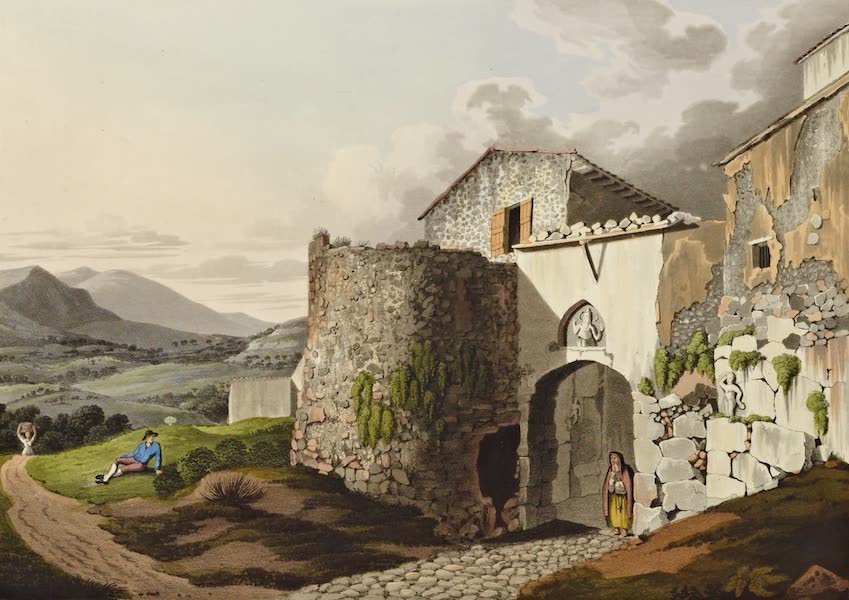 Grecian Remains in Italy - Exterior view of the Porta San Pietro at Alatri (1812)