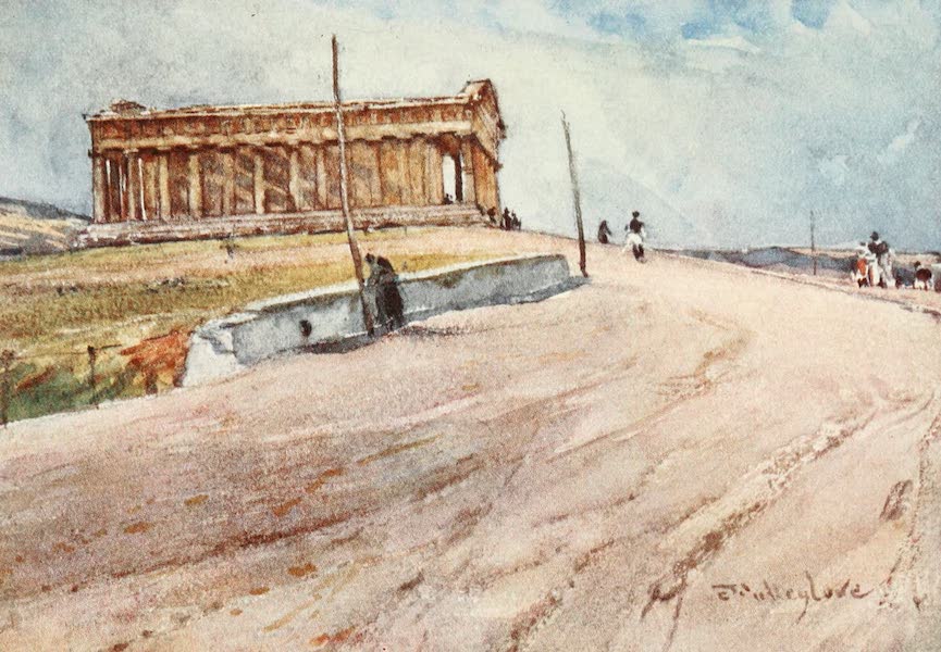 Greece Painted and Described - The Temple of Theseus from the North-West (1906)