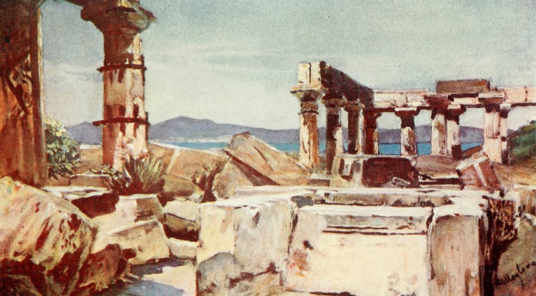 Greece Painted and Described - The Temple of Athena on the Island of Aegina (1906)