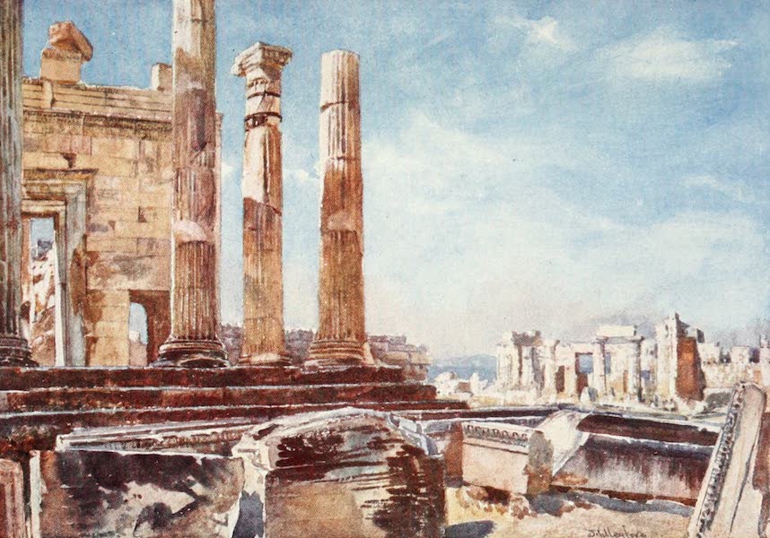 Greece Painted and Described - The Northern Portico of the Erechtheum (1906)