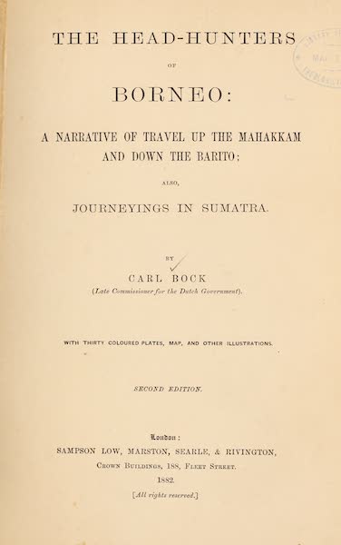 Head-Hunters of Borneo - Title Page (1882)
