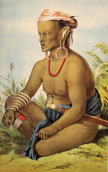 Head-Hunters of Borneo - A Long Wahou Warrior (1882)