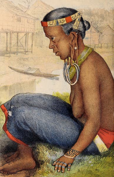 Head-Hunters of Borneo - Sulau Landang; A full-dress portrait (1882)