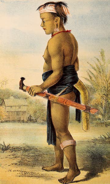 Head-Hunters of Borneo - Dyak boy at home (1882)