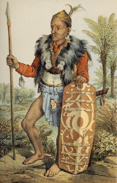Head-Hunters of Borneo - Long-Wai Dyak in War Costume (1882)