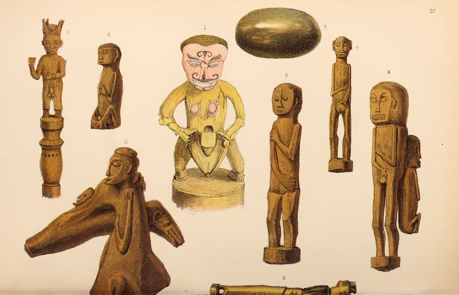 Head-Hunters of Borneo - Dyal idols & charms (1882)