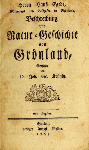 German - Herrn Hans Egede, Missionars und Bischofes in Gronland