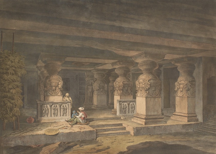 Hindoo Excavations in the Mountain of Ellora - Paraswa Râma Sabhâ (1803)