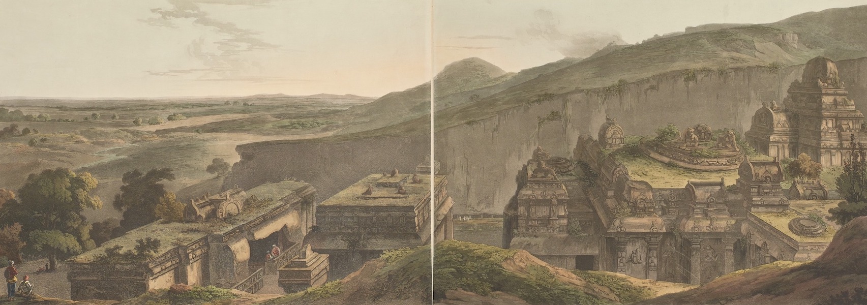 Hindoo Excavations in the Mountain of Ellora - The Upper Part Of Kailâsa [Composite] (1803)