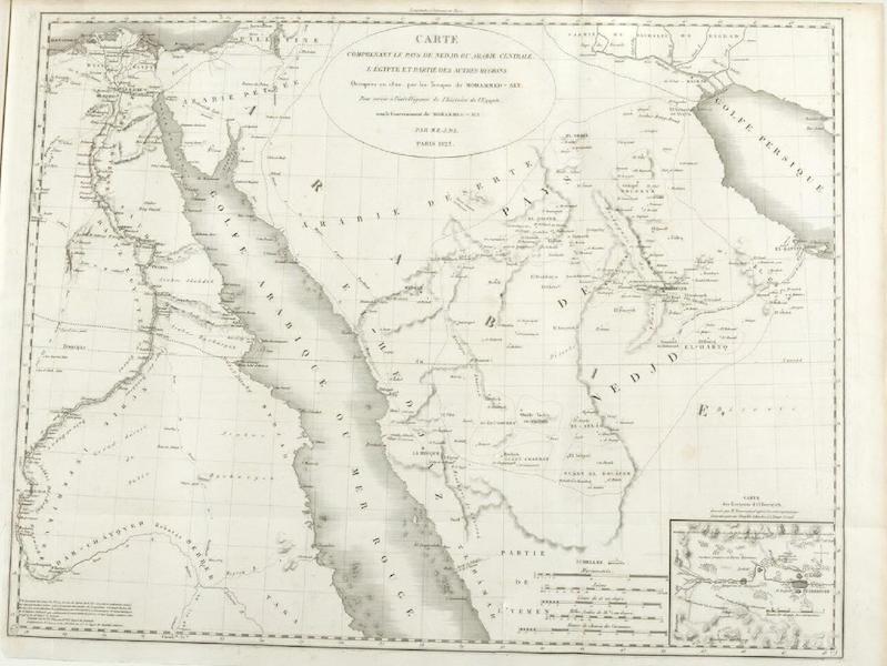 Histoire de l'Egypte sous le Gouvernement de Mohammed-Aly [Atlas] - Carte Geographique du pays de Nedjd (1823)