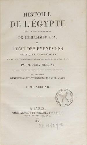 Aquatint & Lithography - Histoire de l'Egypte sous le Gouvernement de Mohammed-Aly Vol. 2