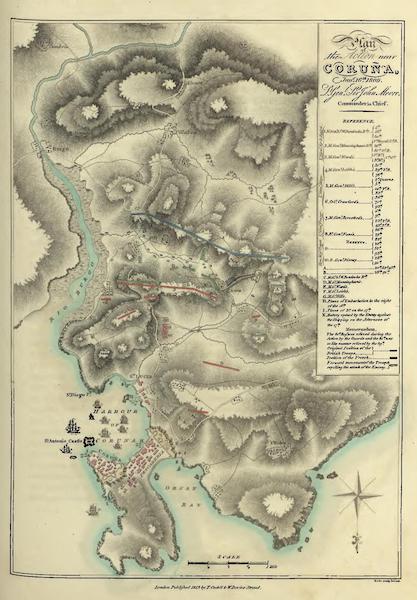 Historical, Military, and Picturesque Observations on Portugal Vol. 1 - Plan of the Action near Coruna, Jan 16th, 1809 (1818)