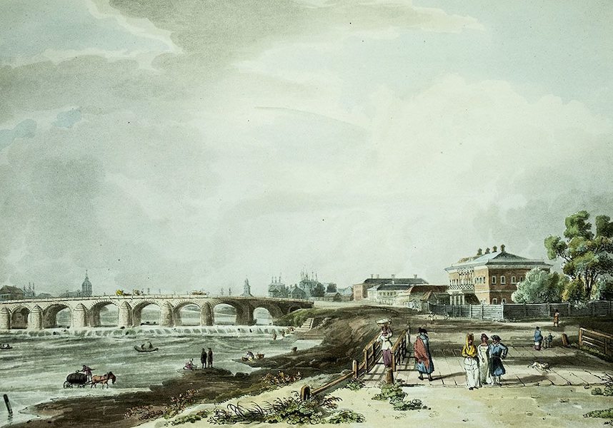 Historical Sketch of Moscow - View of the Stone Bridge, & the Environs of Moscow (1813)