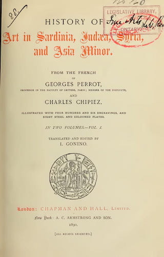 History of Art in Sardinia, Judaea, Syria, and Asia Minor Vol. 1 (1890)