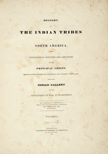 History of the Indian Tribes of North America Vol. 1 (1838) | History ...