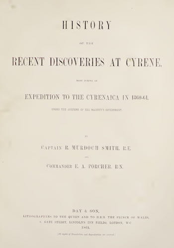 Aquatint & Lithography - History of the Recent Discoveries at Cyrene