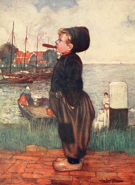 Holland, by Nico Jungman - A Boy Smoking, Volendam (1904)