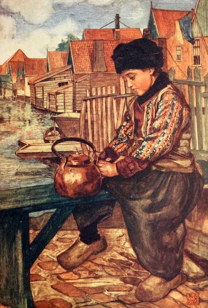 Holland, by Nico Jungman - A Boy cleaning Kettle (1904)