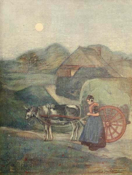 Holland, by Nico Jungman - An Ox-cart, Gelderland (1904)