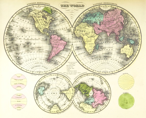 Huntington's School Atlas - The World (1836)