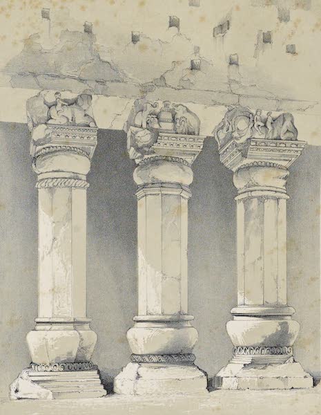 Pillars in Great Chaitya Cave, Kannari