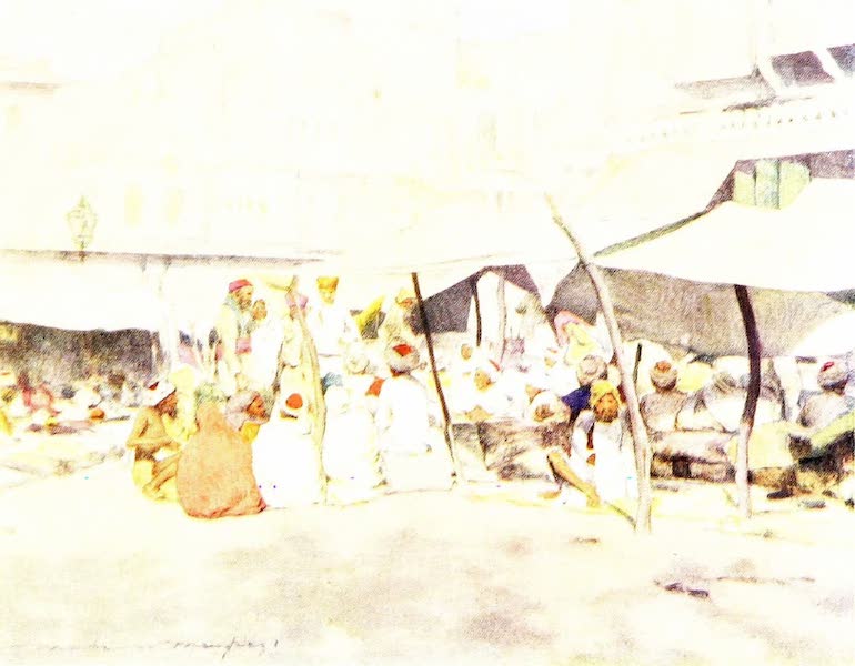 India by Mortimer Menpes - In the Market-place, Jeypore (1905)