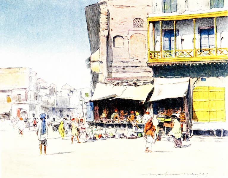 India by Mortimer Menpes - Grain-sellers (1905)