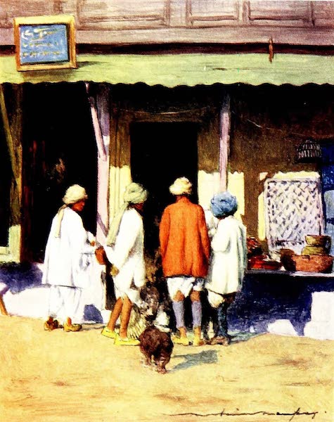 India by Mortimer Menpes - Watching a Native Workman (1905)