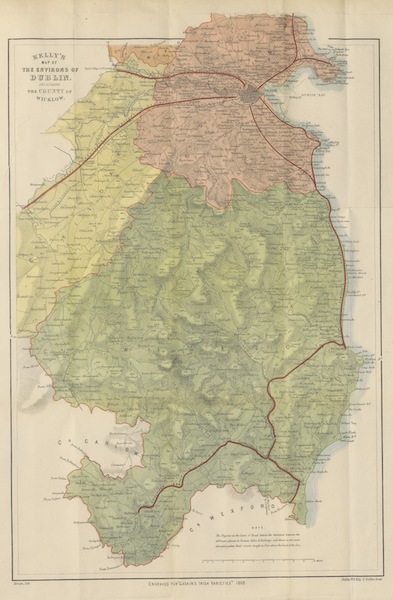 Irish Varieties - Kelly's Map of the Environs of Dublin Including the County of Wicklow (1874)
