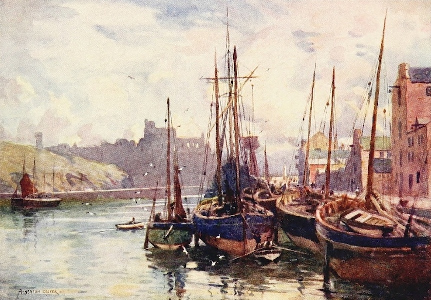 Isle of Man Painted and Described - Peel Harbour and Castle (1909)