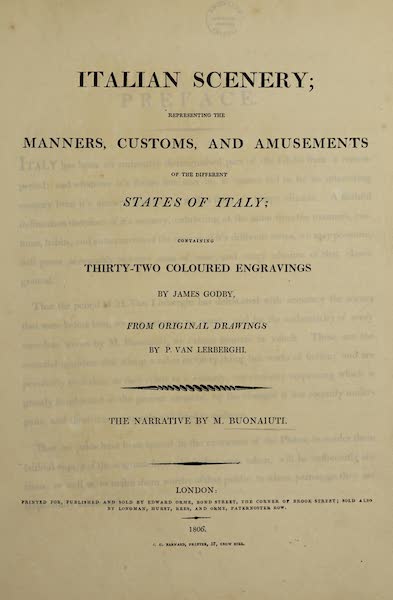 Italian Scenery - Title Page (1806)