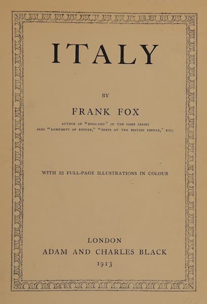 Italy - Title Page (1913)