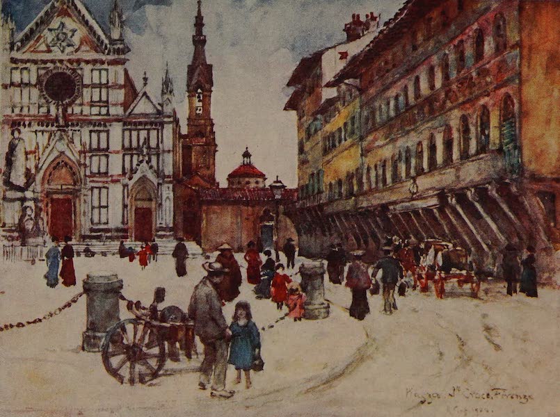 Italy - Piazza Santa Croce, Florence (1913)