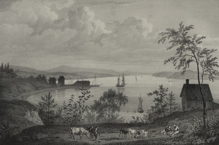 Itineraire Pittoresque du Fleuve Hudson Atlas - Tarry Town, whose Major Andre was captured (1828)