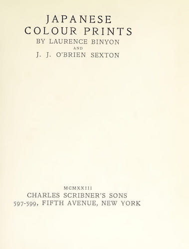 Japanese Colour Prints (1923)