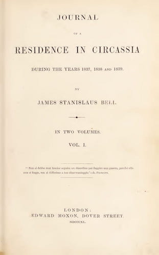 Madras - Journal of a Residence in Circassia Vol. 1
